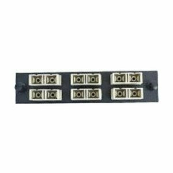 Swe-Tech 3C LGX Comp Adapter Plate featuring a Bank of 6 Duplex SC Conn in Beige for OM1 and OM2 applications FWT68F3-11060